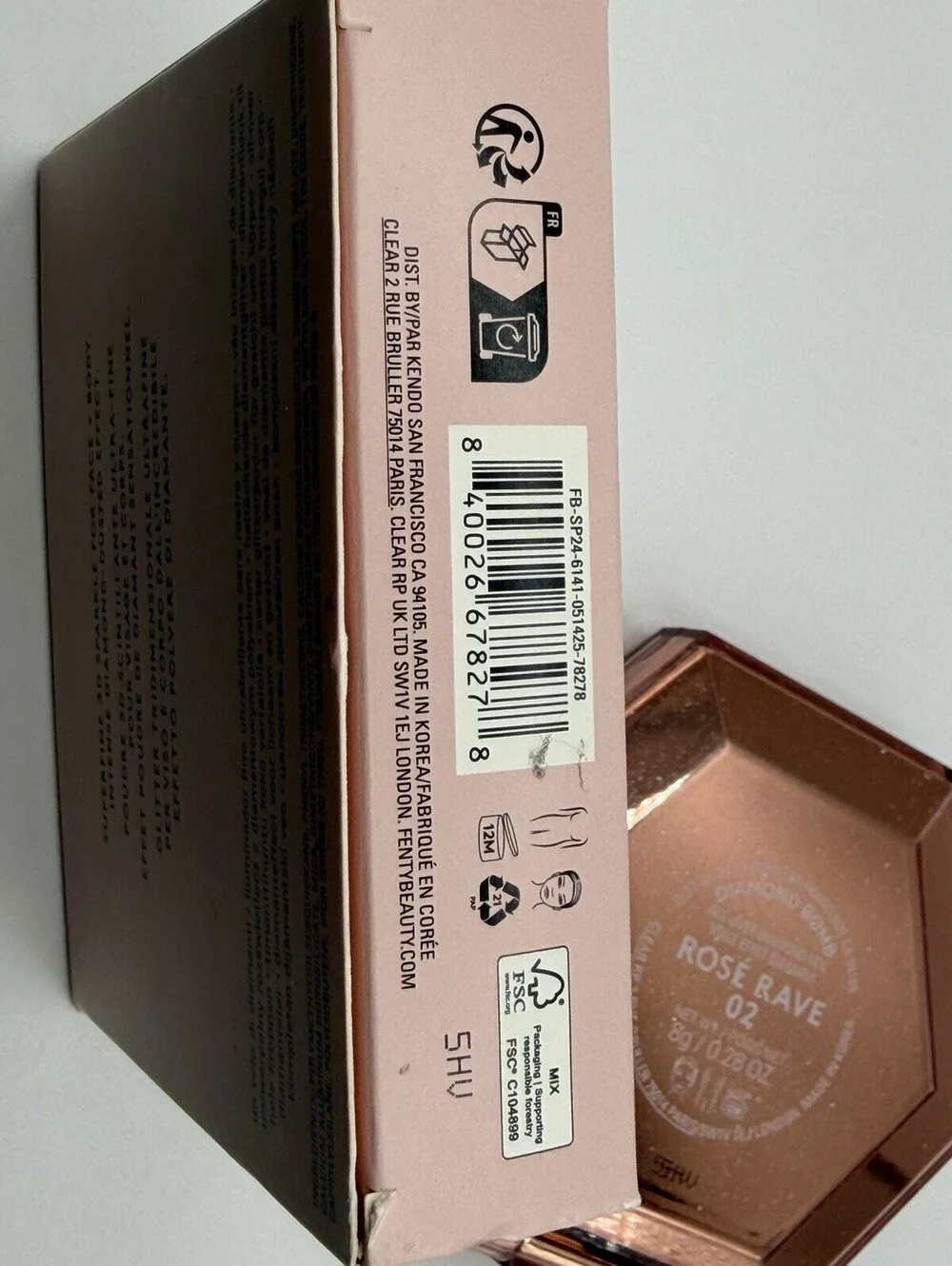 FENTY BEAUTY Diamond Bomb Rosé Rave 02 Highlighter 8g Full Size New Box